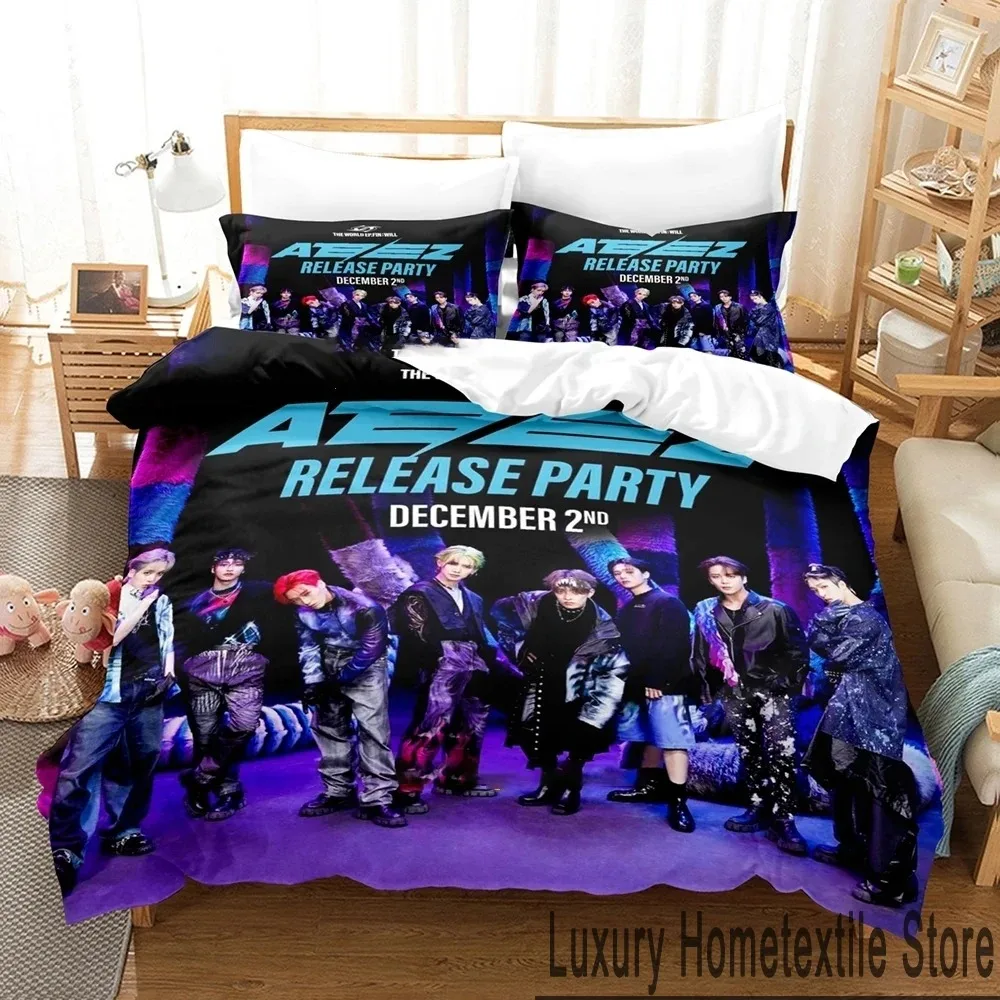 The World Ep.fin Will ATEEZ Bedding Set Duvet Cover Bed Set Quilt Cover Pillowcase Comforter king Queen Size Boys Adult Bedding