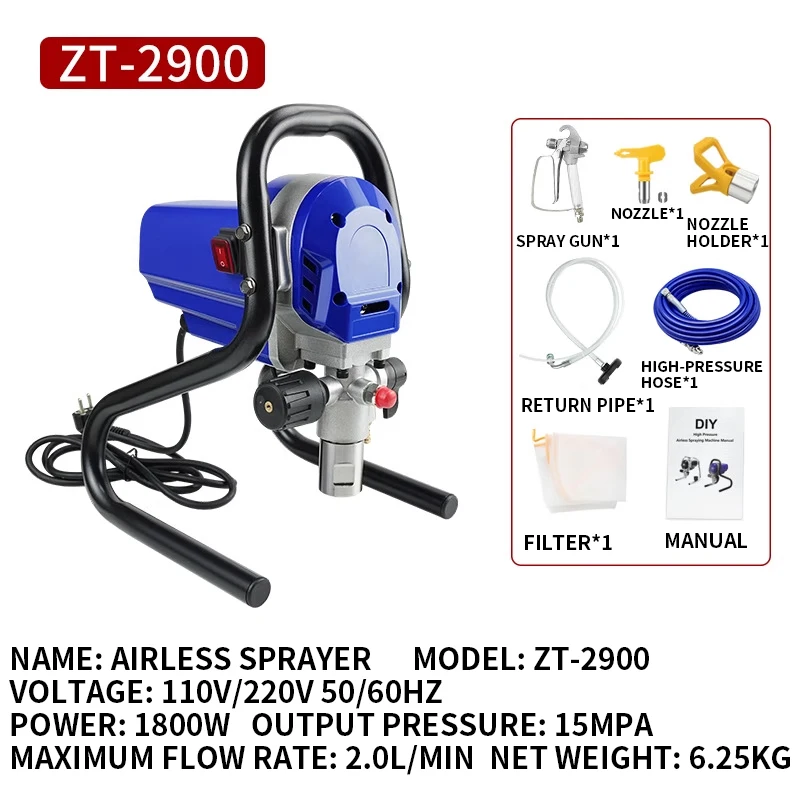 110V/220V Latex Paint Airless Sprayer Household Multi-function Exterior Wall Paint Small DIY Sprayer
