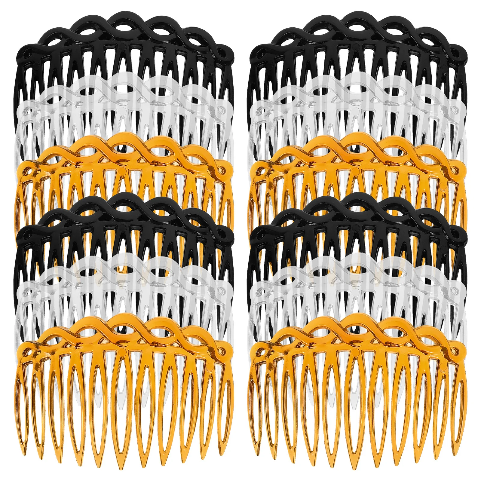 12 قطعة مجموعة أمشاط جانبية للشعر عتيقة أمشاط مرنة غير قابلة للتلف للنساء والفتيات إكسسوارات تصفيف الشعر للنساء