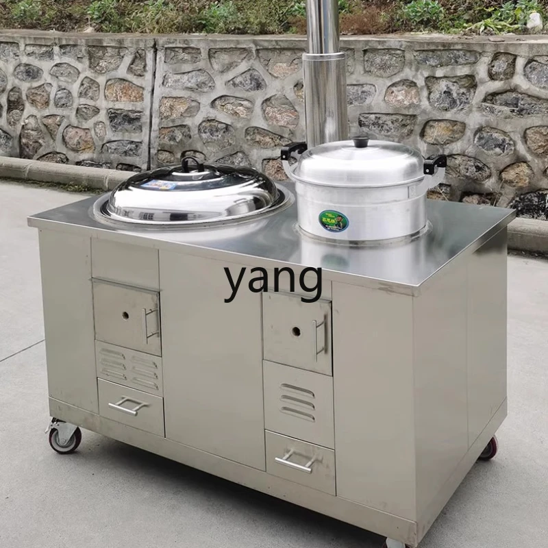 

YJQ Household Thickened Stainless Steel Portable Soup Cooking Double Stove Outdoor Smokeless Large Pot Stove