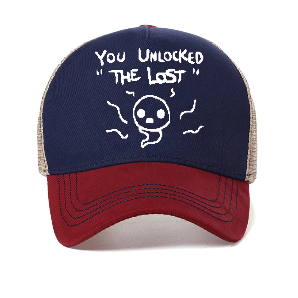 

Binding Of Isaac You Unlocked The Lost baseball cap Vintage Graphic caps Men Women Classic Breathable Causal hat mesh sun hats