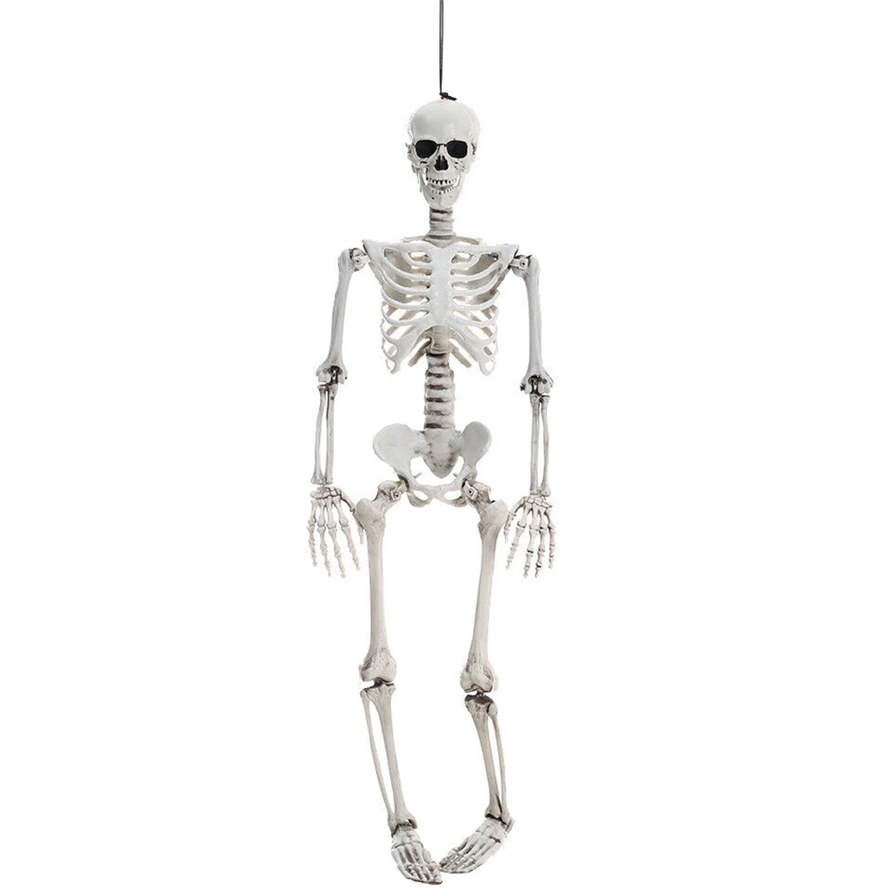 Streich-Requisiten Lebensgroßes Menschliches Skelett 90CM Spukhaus-Hänge-Requisiten Bewegliches Skelett-Ornament Spielzeug – Detail 1