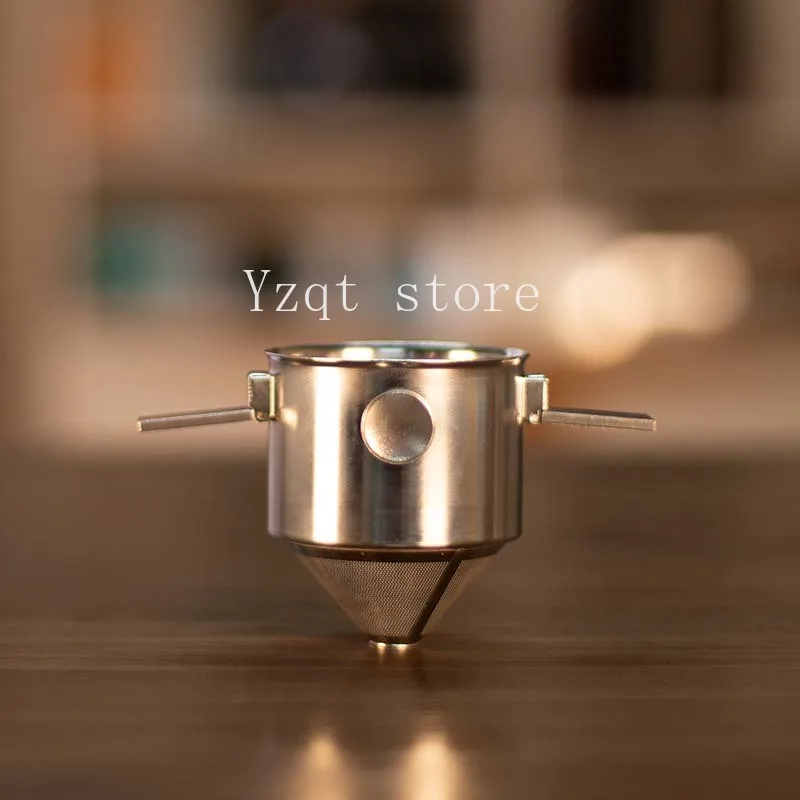 Coffee Filter Outdoor Stainless Steel Cup Pot  Paper Free  Cup American Drip Coffee Funnel Double Layer Filter