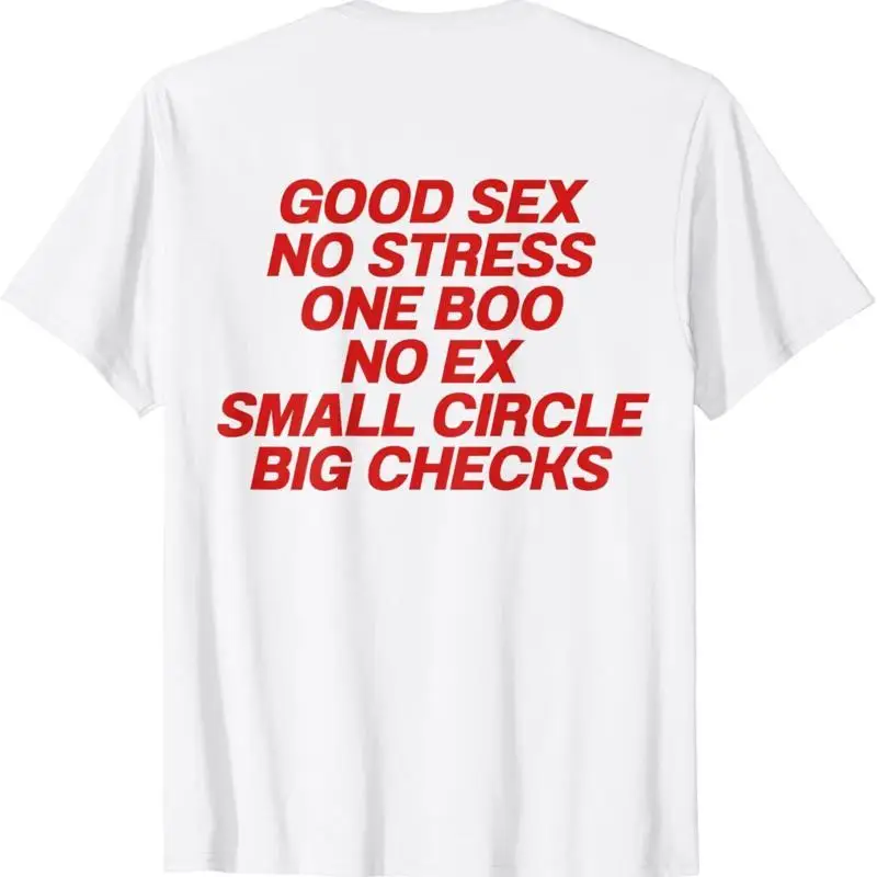 Good Sex No Stress One Boo Ex Small Circle Big Checks T Shirt