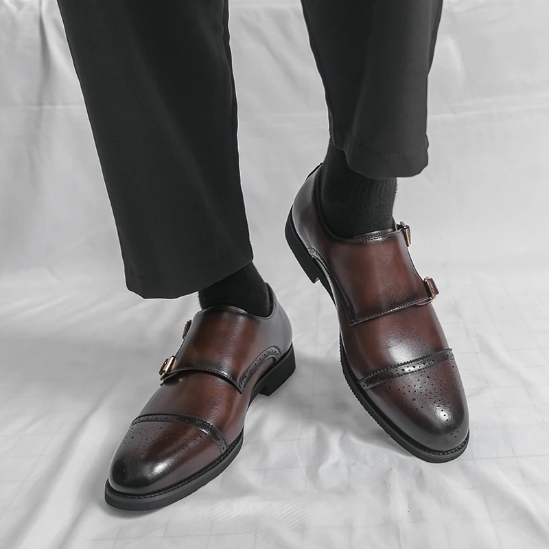 

Men Loafers PU Solid Color Low Heel Comfortable Classic Men Shoes Size 38-48