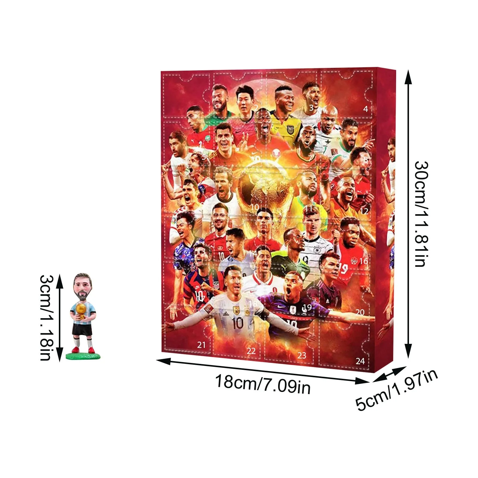 2024 Countdown Advent Calendar Soccer Kit, 24 Days Building Advent Calendars Soccer Party Favors Sports Christmas Supplies