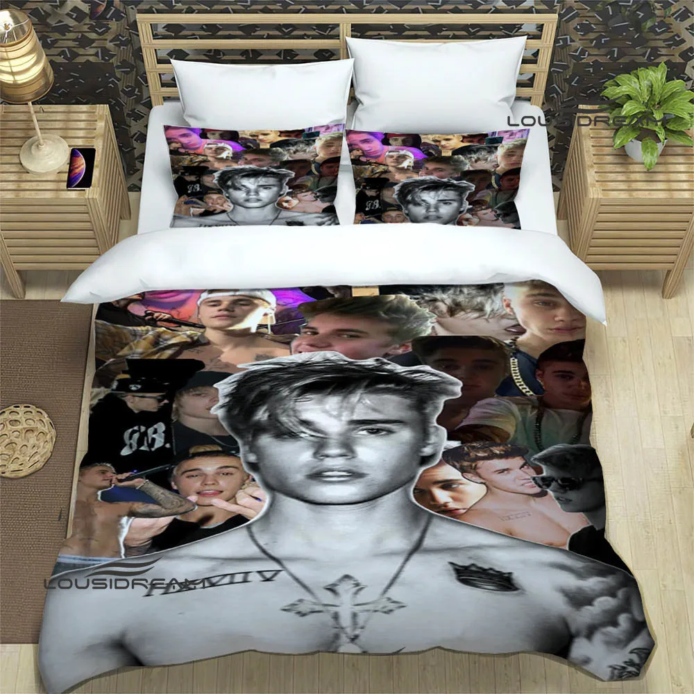 

Star Justin Bieber Printed Bedding Sets exquisite bed supplies set duvet cover comforter set bedding set luxury birthday gift