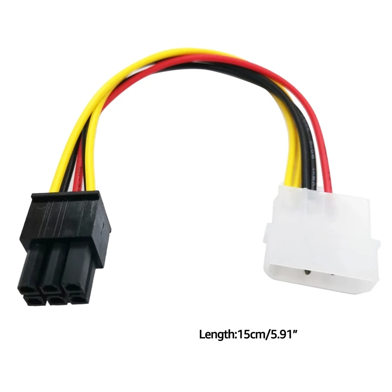 2PCS 4-Pin ถึง6-Pin Adapter Cable Molex LP4 4PIns PCI สำหรับ EXPRESS PCI-E 6Pins PCIE ตัวแปลงไฟฟ้า