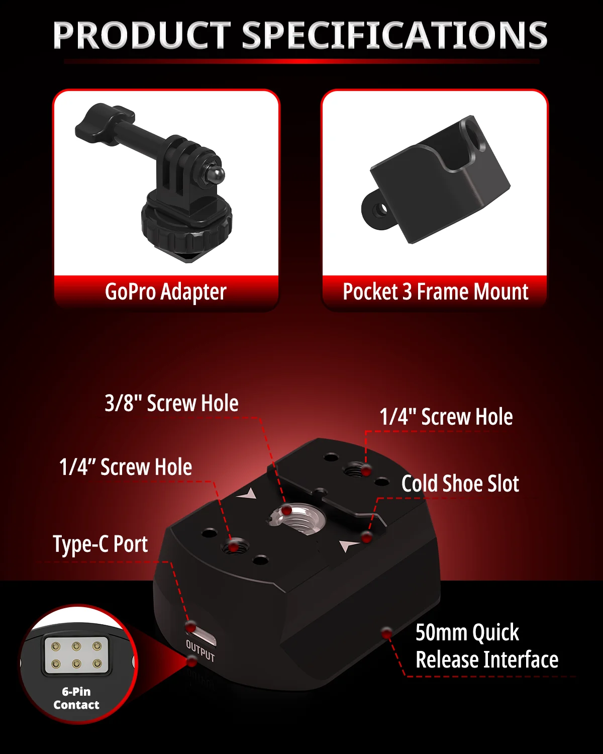 محول IFOOTAGE DJI Osmo Pocket 3 لجهاز Shark Slider Nano II التحكم الكامل في الحركة عبر اتصال USB-C غير متضمن نانو