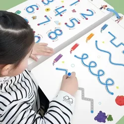 Libro de trabajo de rastreo mágico, libro de entrenamiento Montessori, reutilizable, cuaderno de práctica mágica, libros educativos de dibujo para niños