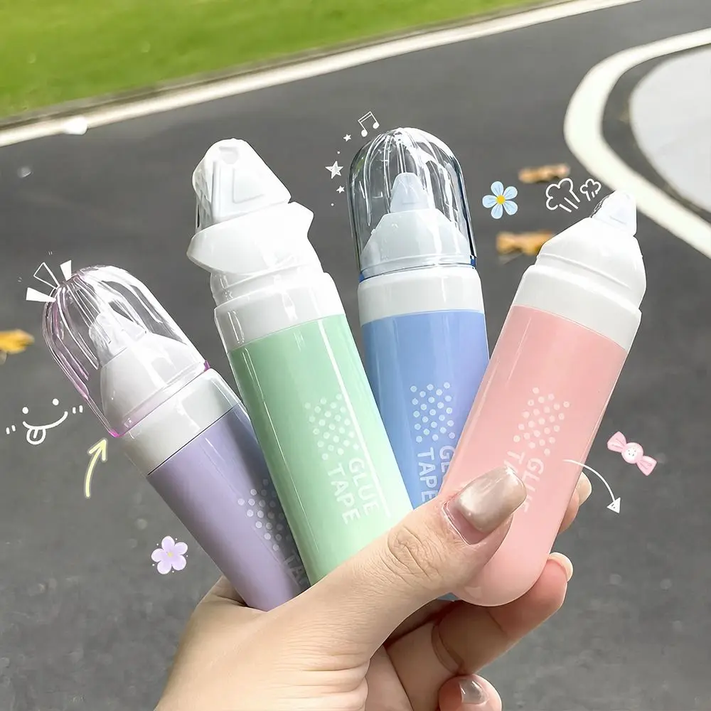 4pcs/set Portable Morandi Color Dot Glue Tape Erasable Diamond Shaped Glue Runner Double-sided Adhesive Tape Journal
