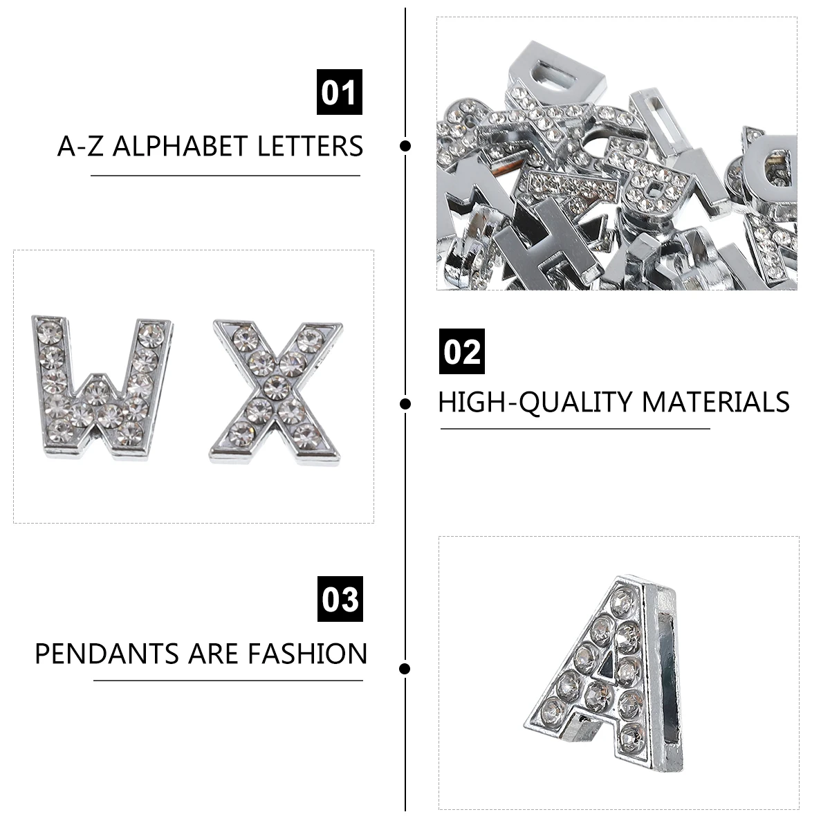 

52pcs Jewelry Diy Alphabet Charms. Alphabet Pendant Pendants Alloy Charms Diy Set Bracelet Decor Alloy Pendant Charm
