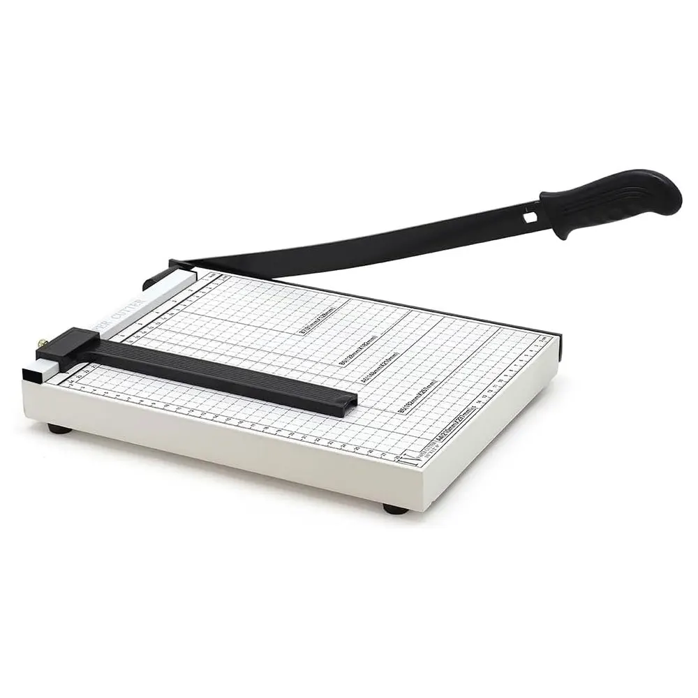 A4 Heavy-Duty Paper Cutter with a Safety Blade Locking Device, Suitable for Cutting Cardboard, Vinyl, Crafts, and Photographs.