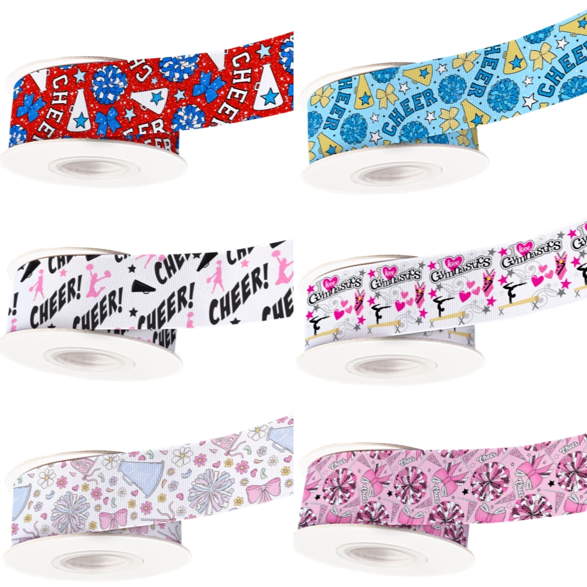 Cheerleading Team Classic Grosgrain Ribbon Satin Ribbon by the Yard For Hairbow DIY Craft Supplies Cartoon Ribbons Souvenir