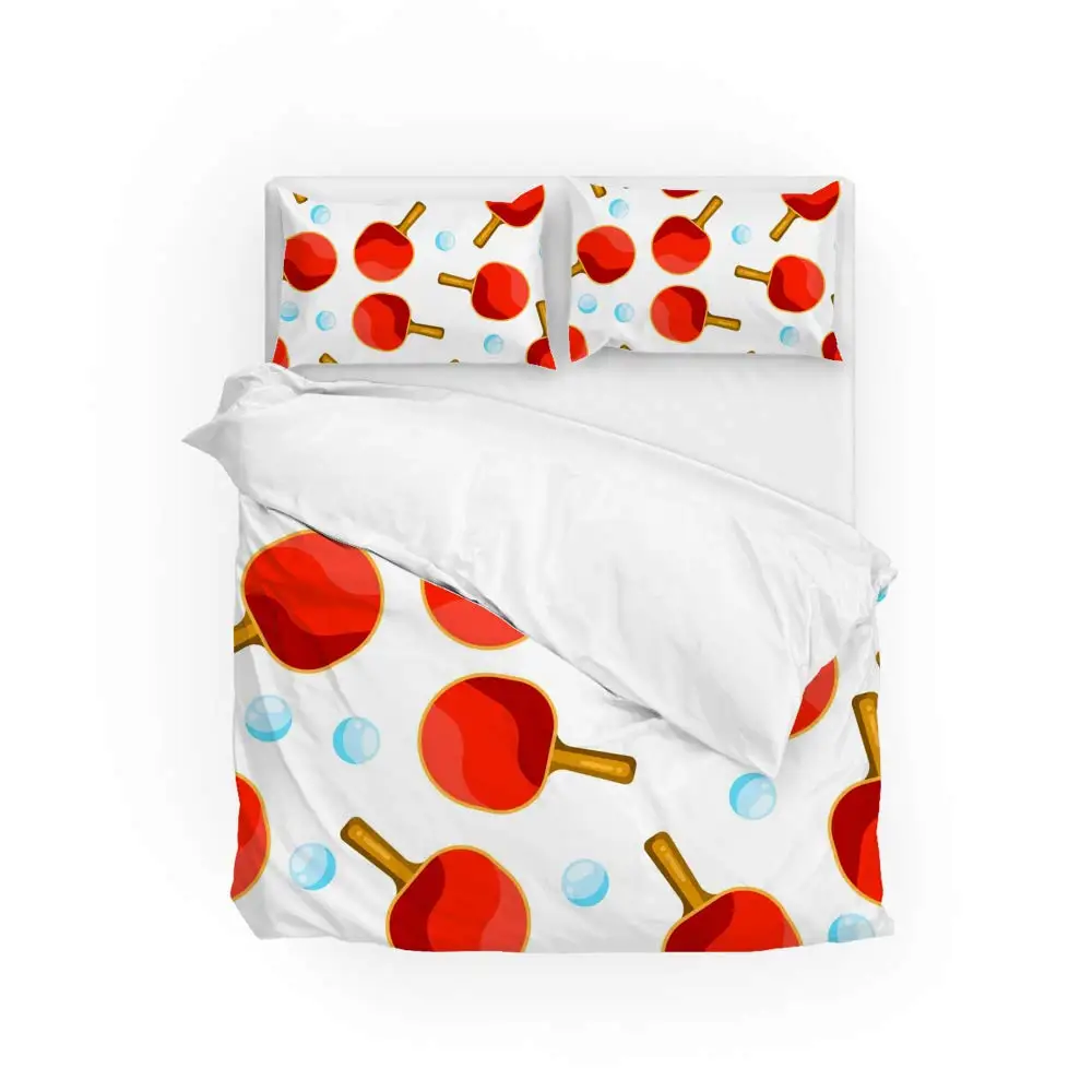 Cool Table Tennis Soft Duvet Covers Player Ball Sports Printed Kids Adults Bedding Sets for Bedroom Quilt Covers Queen King Size