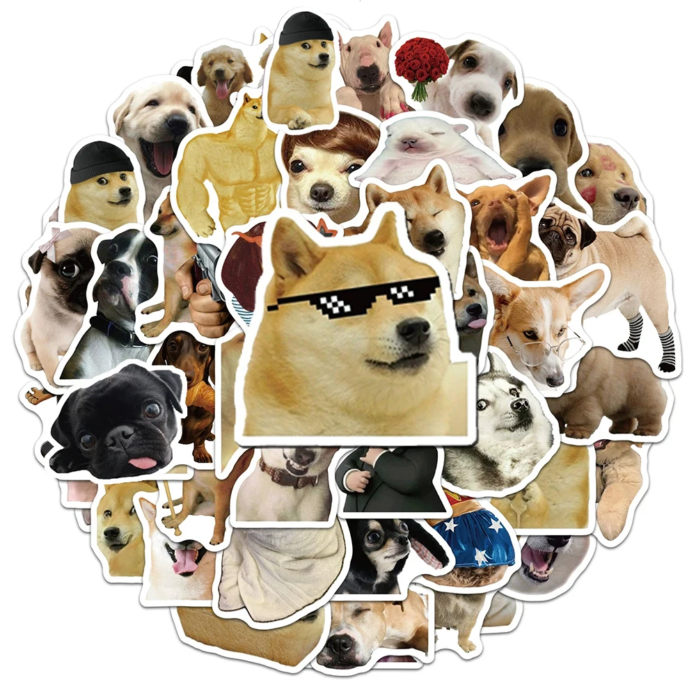 10/30/50 Stück Niedliche Kreative Tier-Hunde-Meme-Aufkleber Lustige Graffiti-Sticker für Gepäck Laptop Handy Helm Kawaii Dekoration