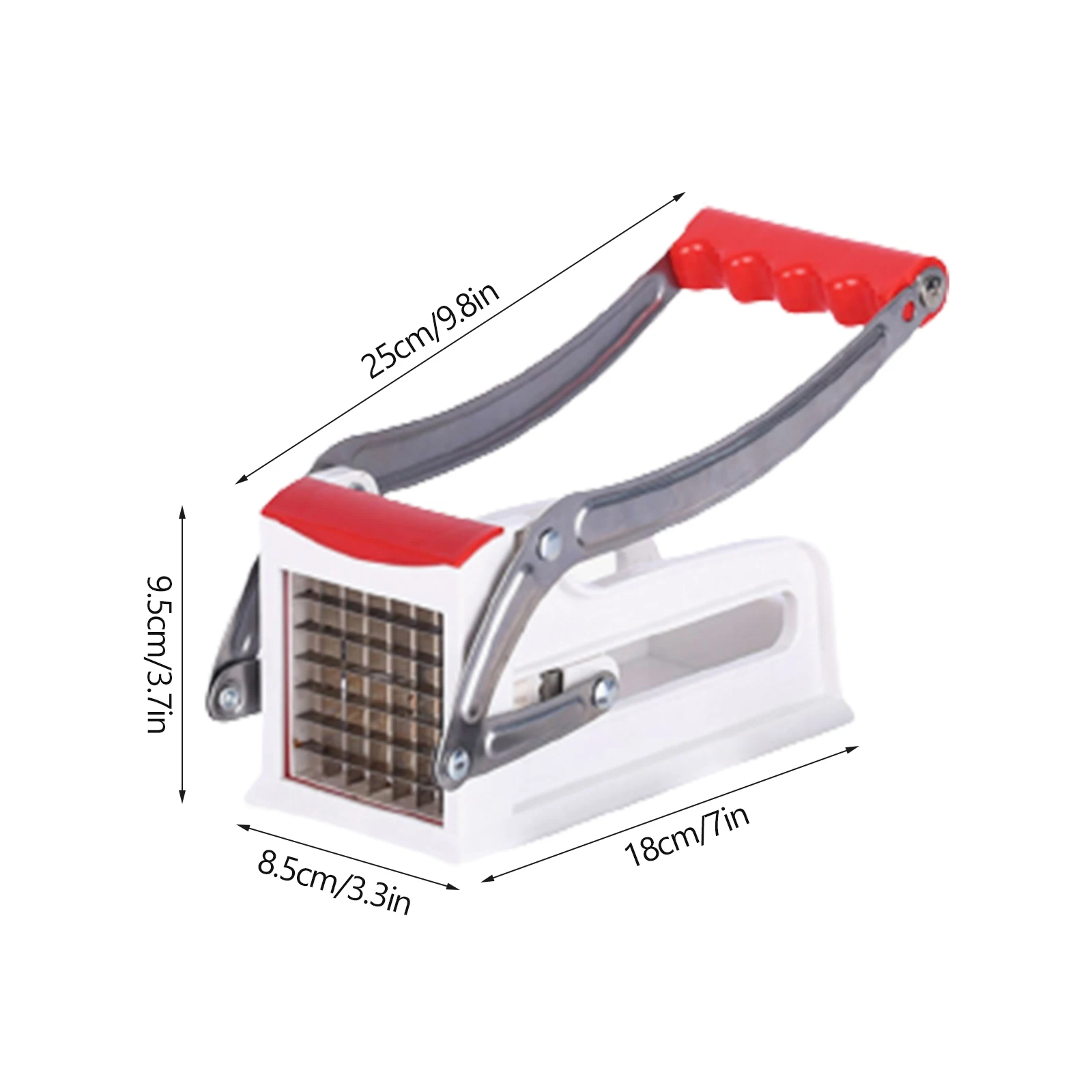 Francês fritar cortador veggie dicer aço inoxidável cortador de batata slicer inclui 2 lâmina tamanho cortador