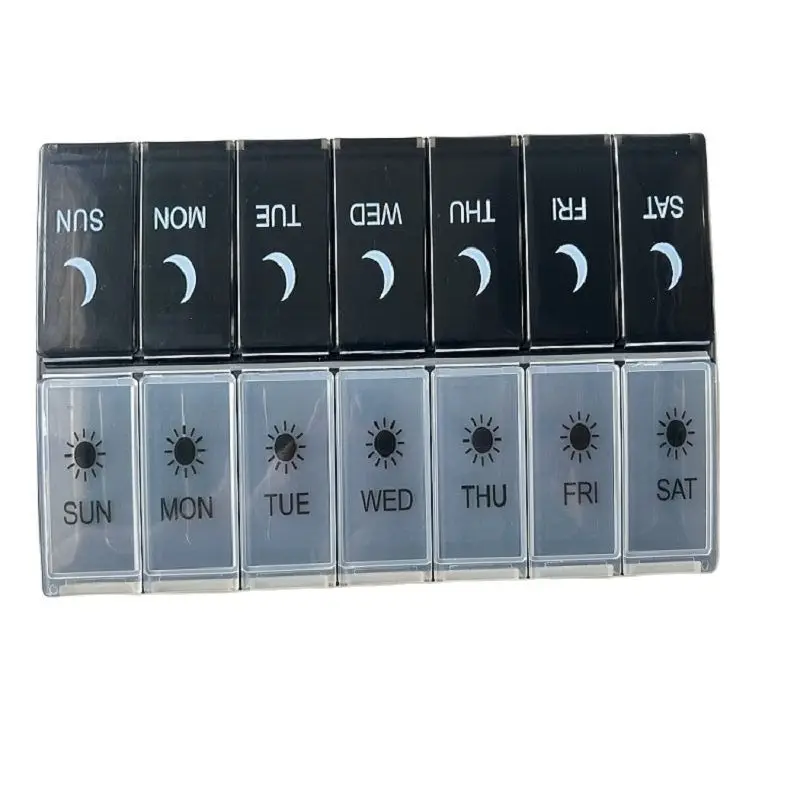 LOXI Classified Storage Pill Case Large Capacity 7-Day 2 Times A Day AM \ PM Extra Pill Organizer Suitable For Pills