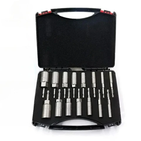 Conjunto de Soquetes Sextavados de 5.5mm-19mm para Parafusadeiras Elétricas, Furadeiras e Chaves de Impacto