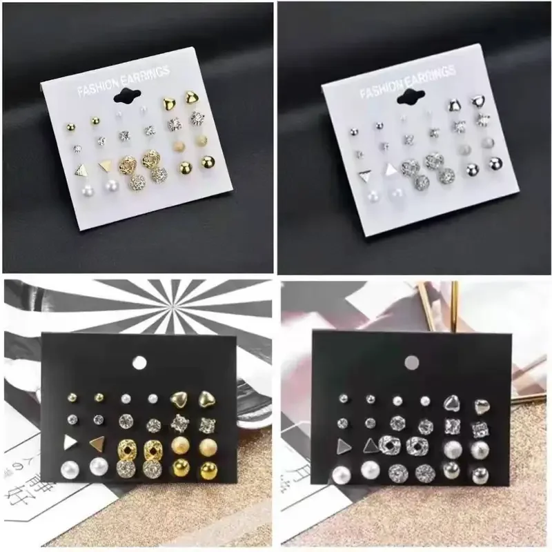 NEW 12~36 Pairs Korean Version Of Earrings For Female Students' INS Minimalist Set Combination Earrings Trendy Jewelry