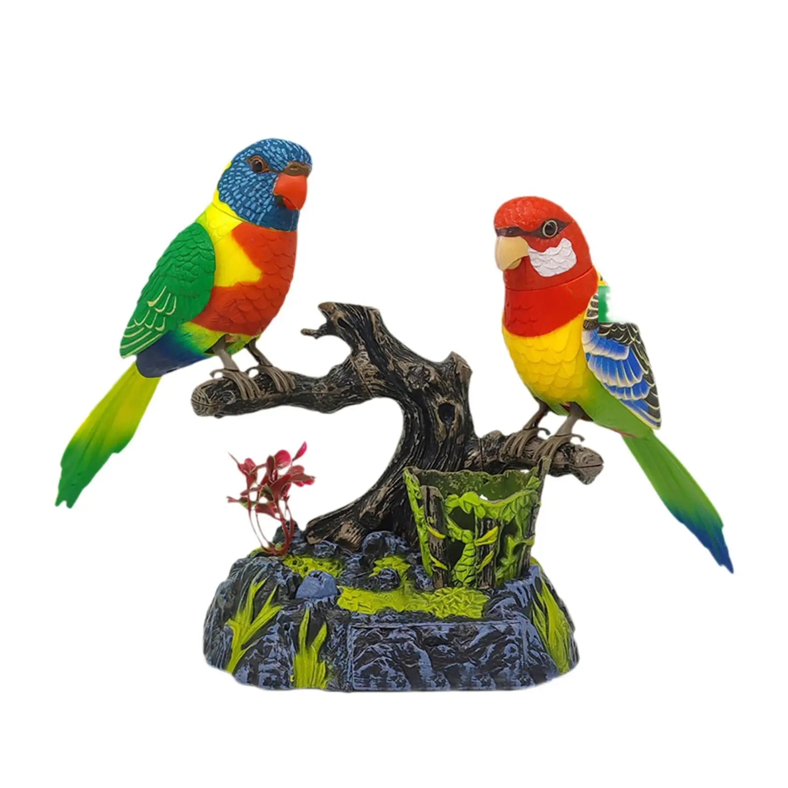 Talking Parrots Ornament Simulation Kids Toy Creative Office Home Decoration Talking Sound Control Bird Toy for Birthday Gift