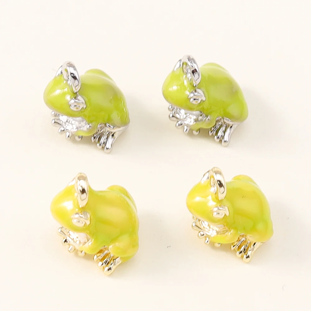 5 Stück 10*12mm süße Frosch Charms Perlen für Sterling Silber Armband Frosch Anhänger Ohrringe DIY Halsketten handgemachte Schmuck Handwerk