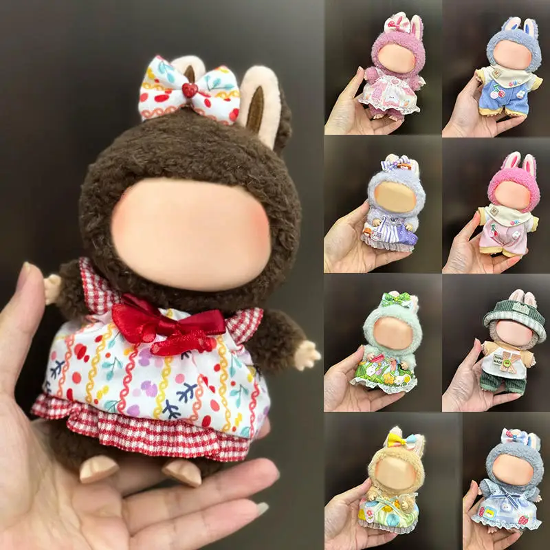 

2025 New Labubu Clothes Outfit Accessories for Universal 17cm V2 V1 Plush Idol Doll's Clothing Leisure Trend Doll