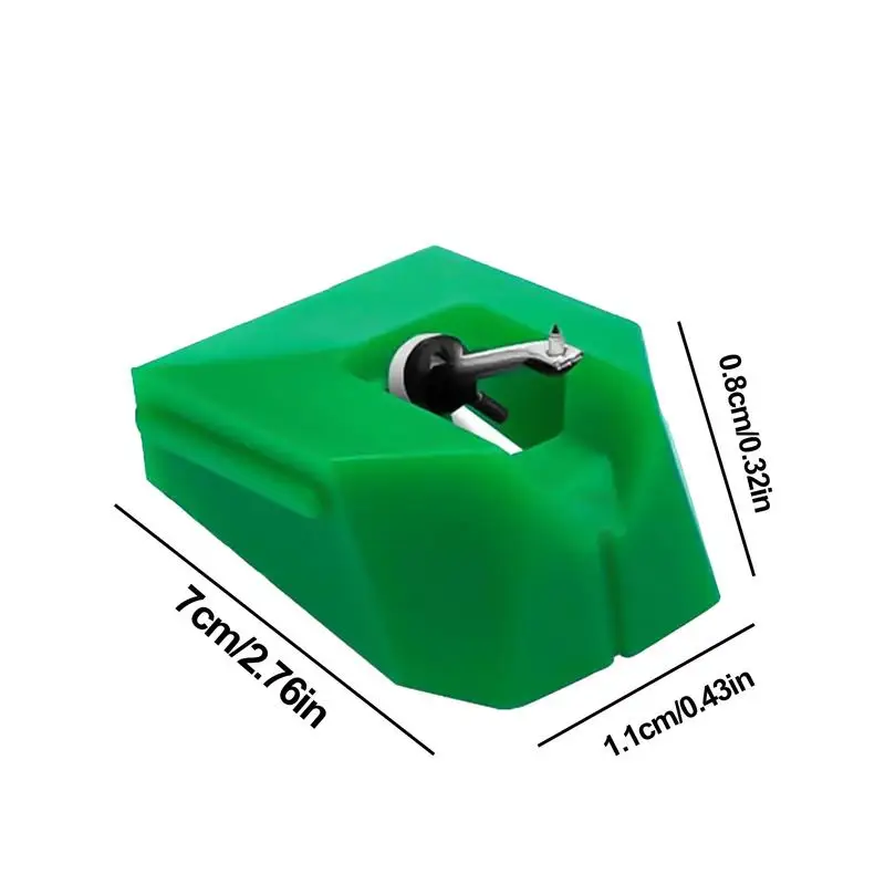 Turntable Needle Replacement Green Oval Tip Record Player Needles Retro Recorder Accessories Turntable Cartridge Tools Portable