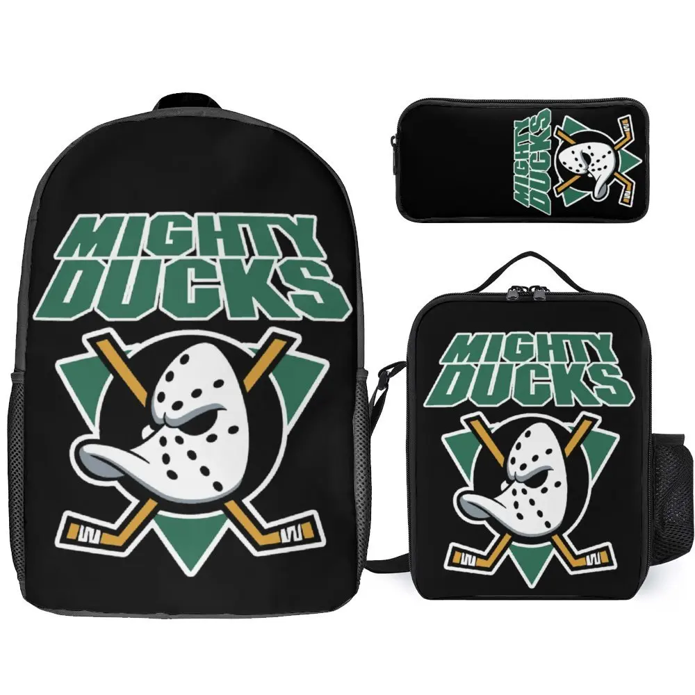 

Mighty Ducks Ice Hockey 23 Firm Cosy Infantry Pack 3 in 1 Set 17 Inch Backpack Lunch Bag Pen Bag Picnics Premium