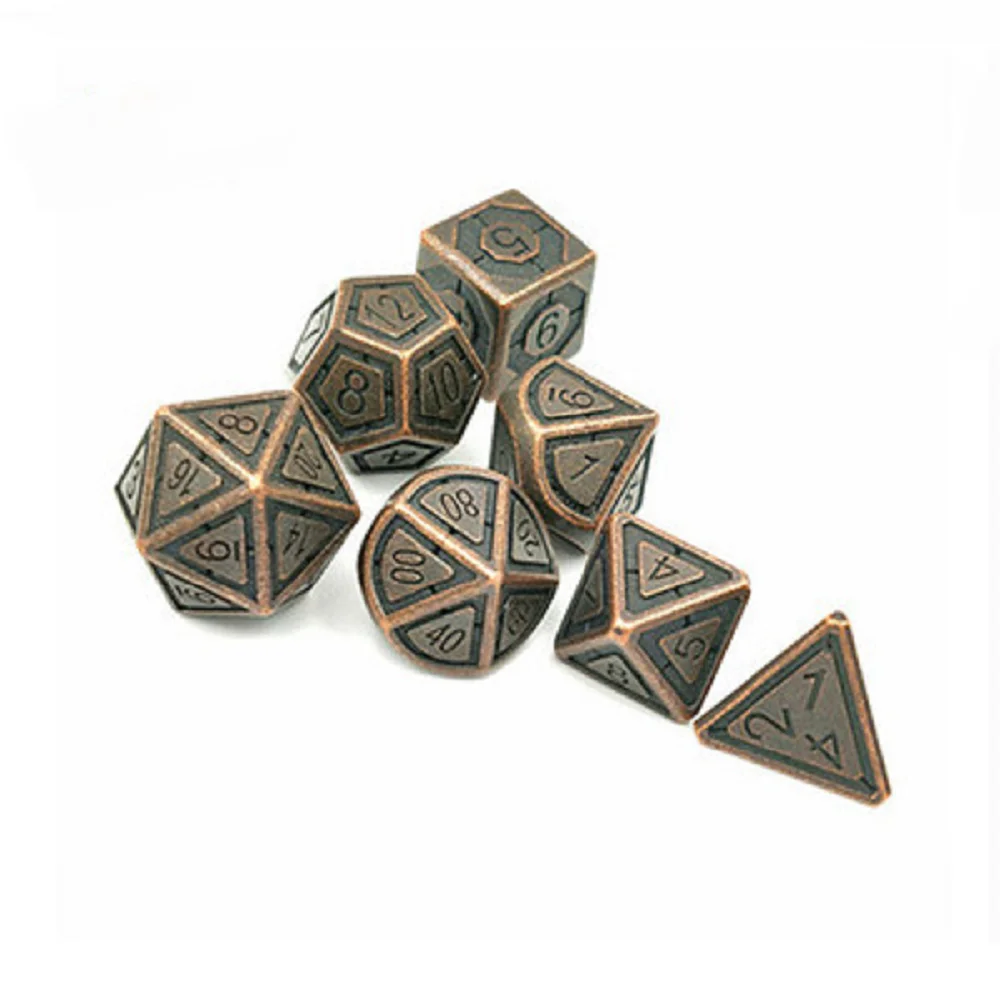 Design 7 metal dice sets and dice D&D dice Pathfinder board game digital dice gift box packaging for role-playing games