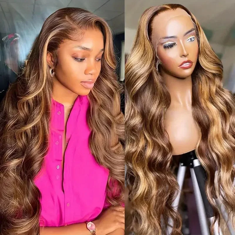 13x6 Highlight Hd Lace Frontal Wigs For Women Brazilian Body Wave Human Hair Wig Pre Plucked 13x4 Honey Blonde Lace Front Wig