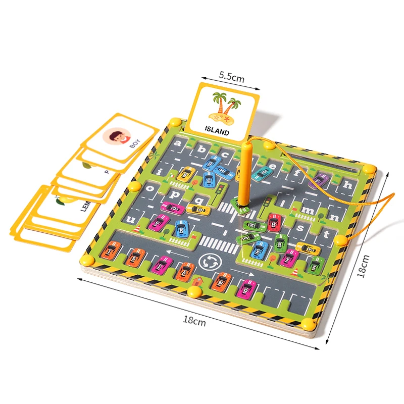 Labirinto magnetico Giocattoli Puzzle in legno Ordinamento Forma Colore Viaggio Aereo Attività Scheda abbastanza Giocattoli educativi prescolari Montessori