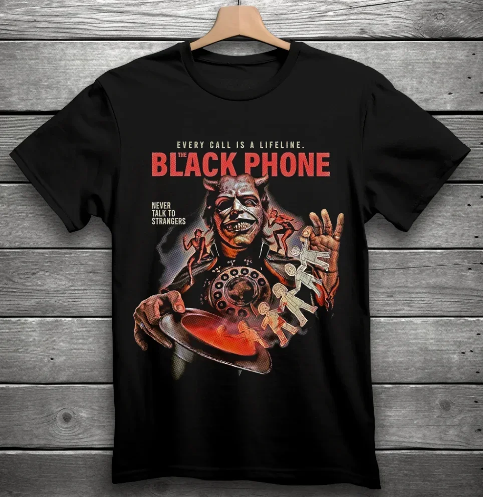 The Black Phone Never Talk To Strangers Horror Movie T-shirt Black