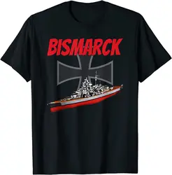 WWII German Naval Bismarck Battleship T-Shirt. Summer Cotton O-Neck Short Sleeve Mens T Shirt New S-3XL