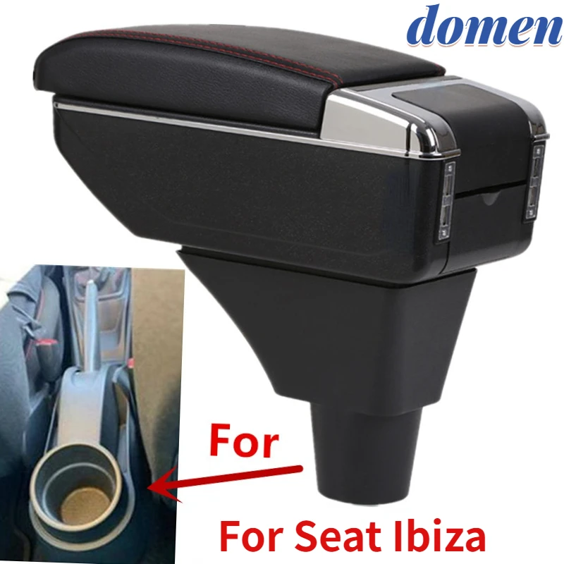 

For Ibiza 6j Ibiza 6L armrest box For Seat Ibiza Car Armrest Central storage Box Retrofit with USB Interior Car Accessories