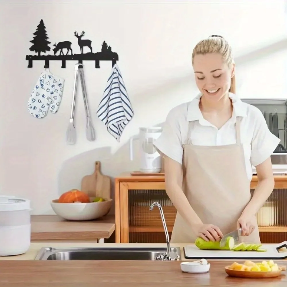 ตะขอเกี่ยวกุญแจกวางโลหะที่ออกแบบอย่างประณีต - ติดผนังอเนกประสงค์ แขวนเสื้อผ้า กระเป๋า และกุญแจ ยกระดับความสวยงามของห้อง