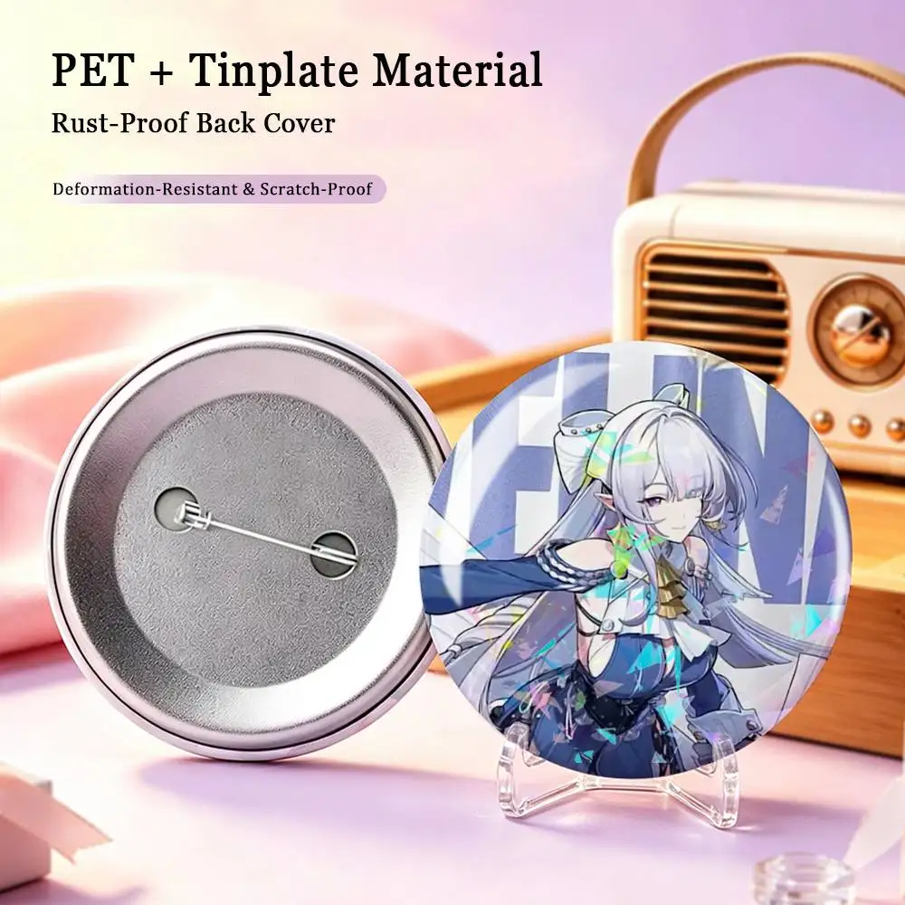 Zenless ZZZ V-Velina Custom Tinplate Round Button Badges Pins Brooches for Clothes Backpack