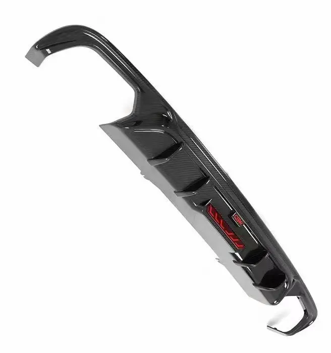 Yaochi 17-19 forAudi A4 Touring Edition CGW Carbon Fiber Dry Tail Lips New Bumper with Exhaust Cutouts Bolt-On Universal Fitment 4