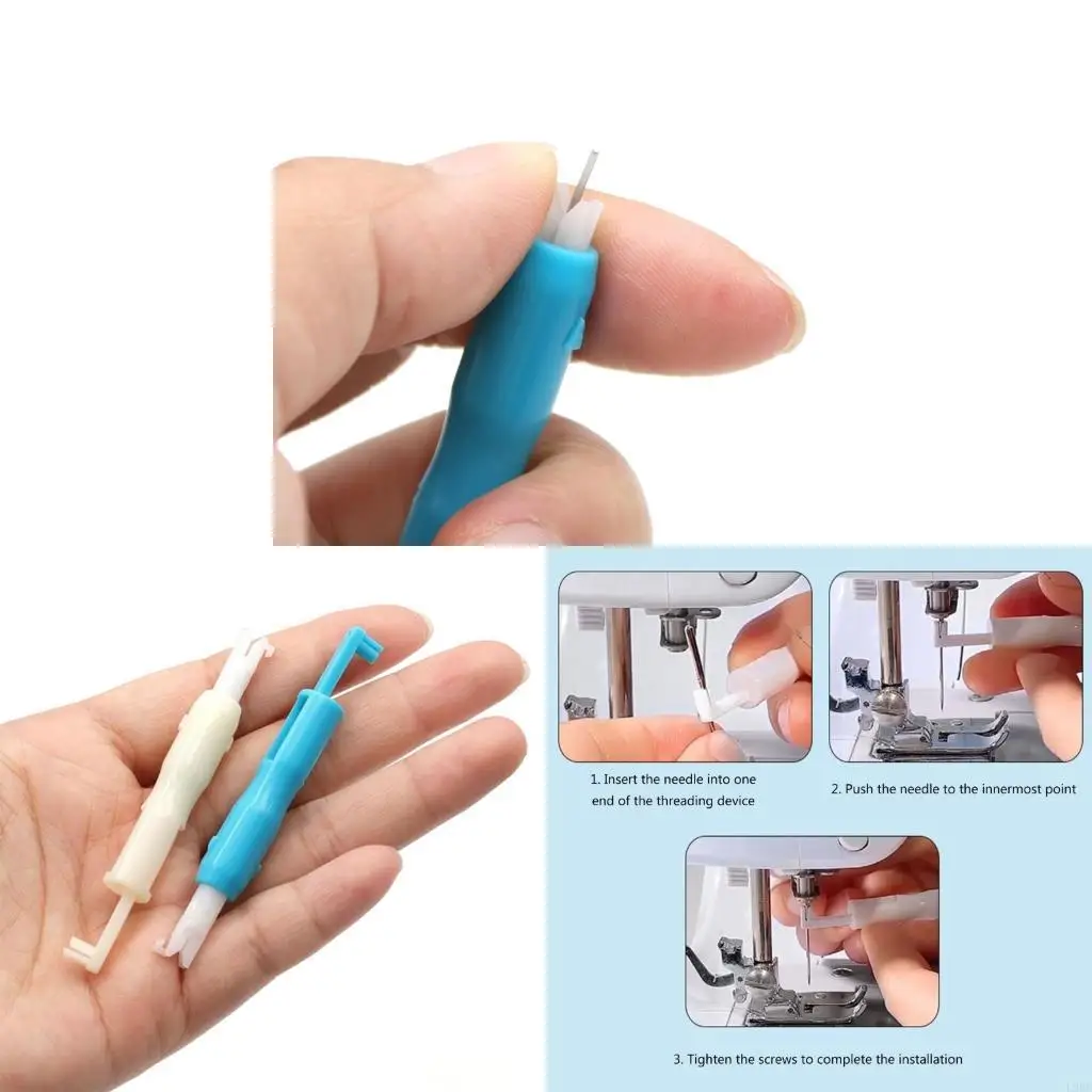 L9BE Sewing Machine Needle Threader, Double End Needle Threader Quick Sewing Threader