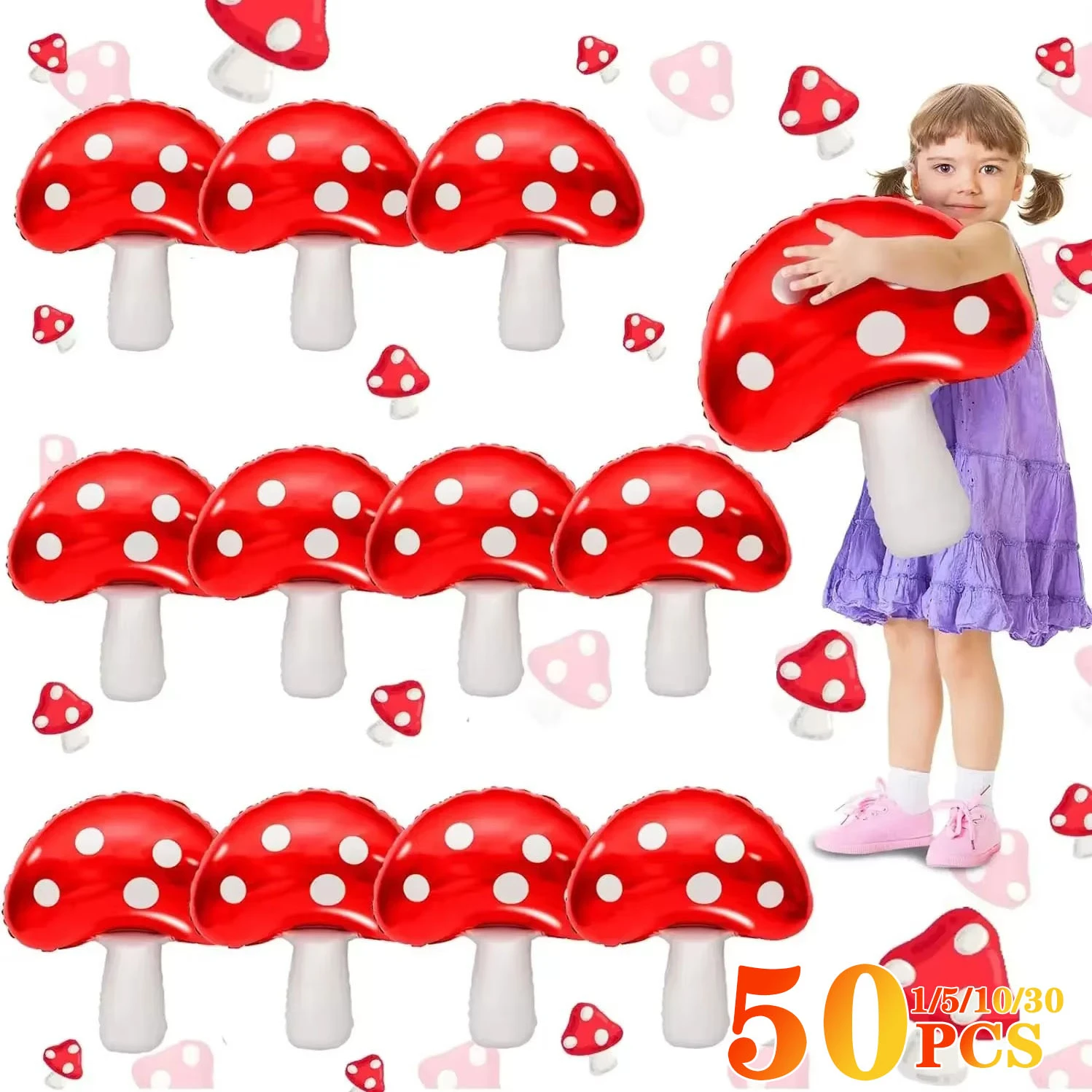 31 X 21 Inches Mushroom Foil Balloon Party Decoration Balloon Fun Mushroom Party Decoration Balloons Forest Plant Theme Balloon