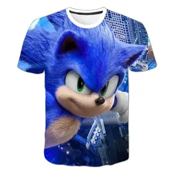 Nowa japońska koszulka z kreskówek Sonic koszulka dziecięca letnia Dragon Ball Sonic Boys Cartoon śliczny top T-shirt z krótkim rękawem