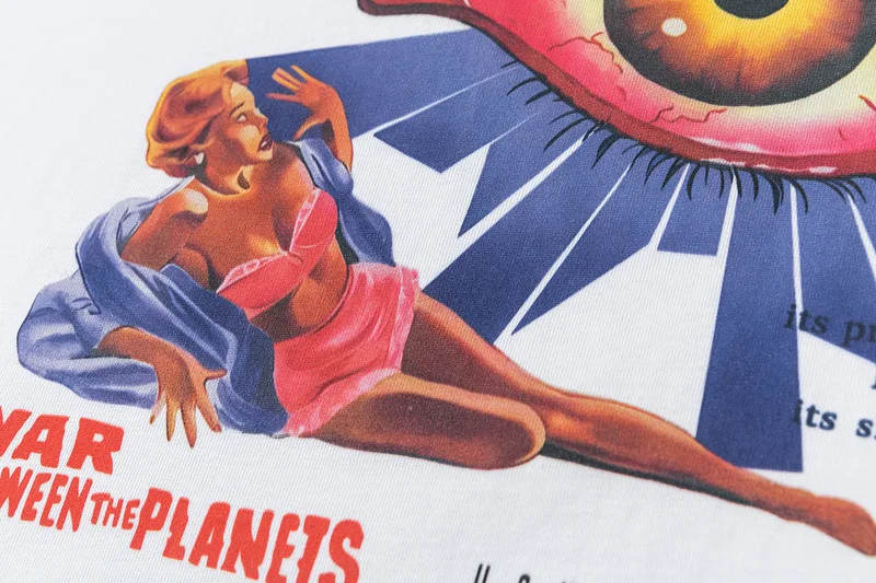 Top quality House of Errors White Ink Direct Inkjet 3D Printed Eyes Short Sleeve Loose T-Shirt for Men and Women Tide