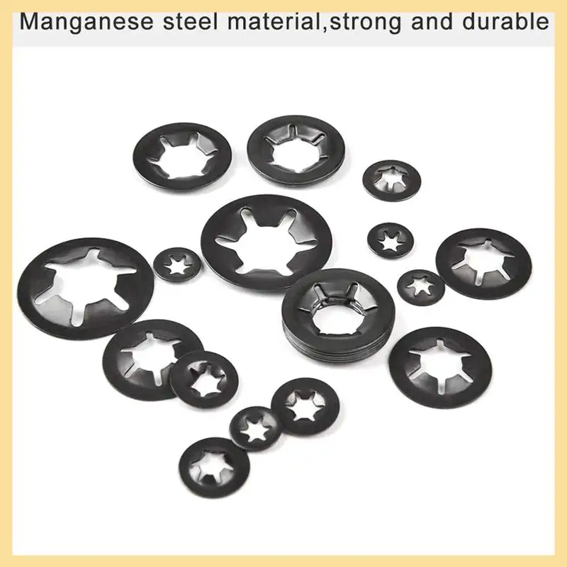 GOOD-280PCS Bearing Clamp Washer Retaining Ring Flower Push Lock Fastener Combination Kit Quick Lock Washer M3-M12
