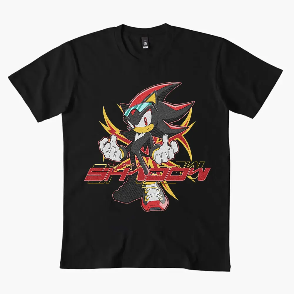 

0308 Sonic The Hedgehog Shadow Character Paint Graphic T-Shirt Y2K clothes Cartoon Game Apparel Short Sleeve tee All size tops