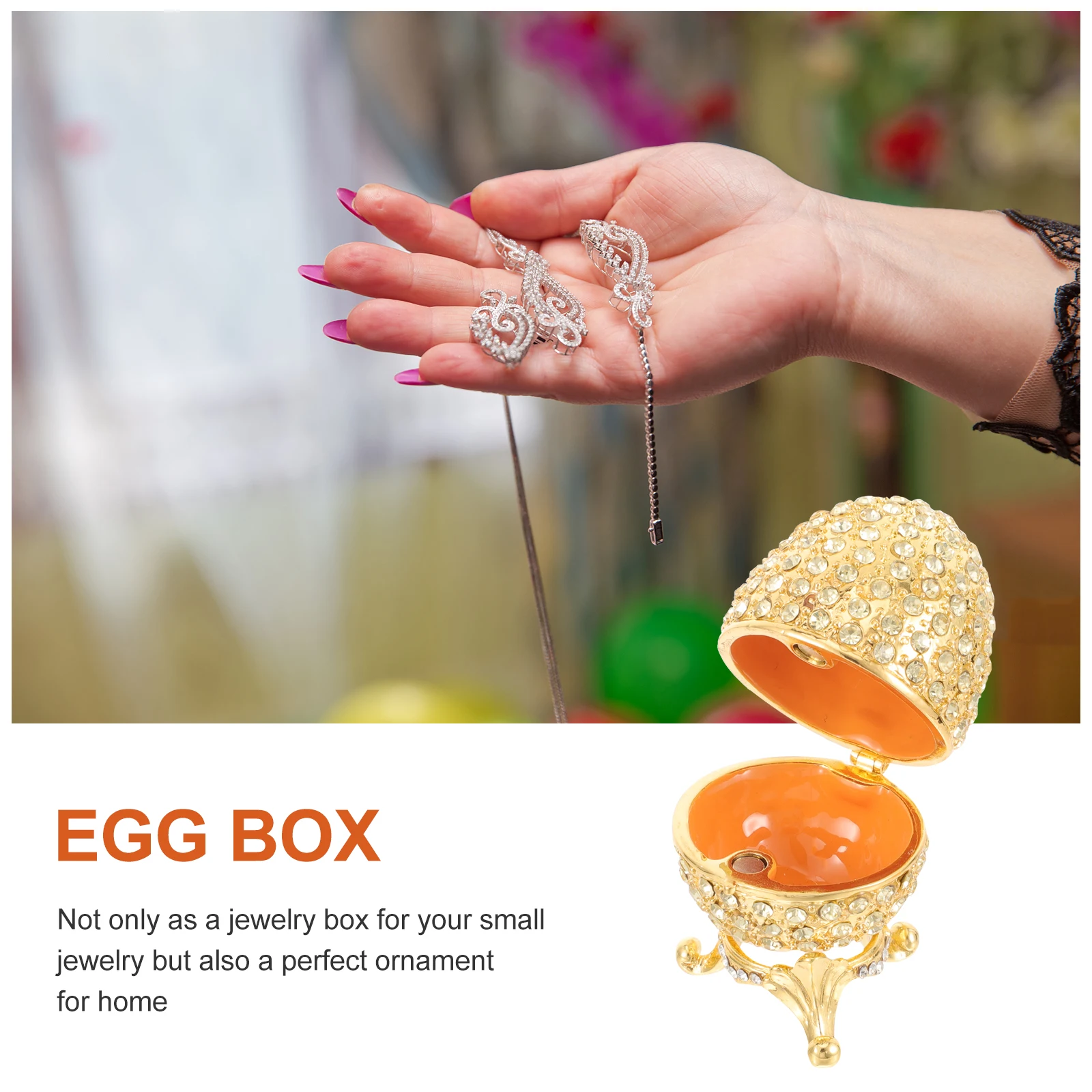 

Vintage Trinket Box Small Jewelry Holder with Crystal Stones Enamel Design for Anniversary Birthday Mother's Day Gift Keepsake