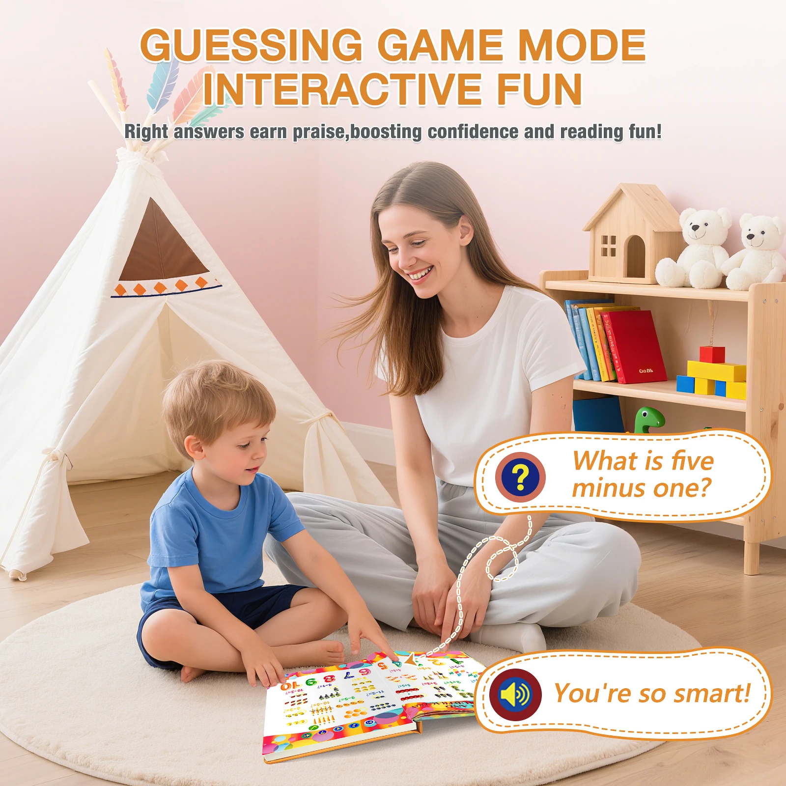 كتاب ألعاب التعلم التفاعلي مع الصوت - الأبجدية والأرقام للأولاد والبنات من عمر 0 سنوات فما فوق