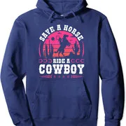 Polarshe Cowgirl Save A Horse Ride A Cowboy Rodeo Western Sudadera con capucha unisex Sudadera con capucha personalizada Regalo