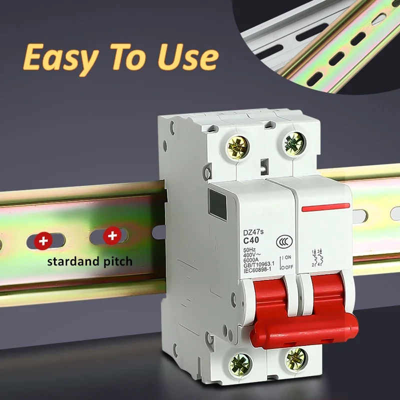 10/20/30/40/50/60cm Guide Rail Aluminum Universal Type 35mm Slotted Din Rail Thickness 1mm Mounting Guide High Bronze Tone