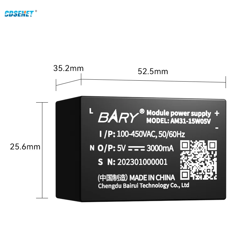 AC-DC Step Down Power Supply CDSENT AM31-15W05V 5V Low Power Small Size Input 85-450V High Reliability Low Ripple