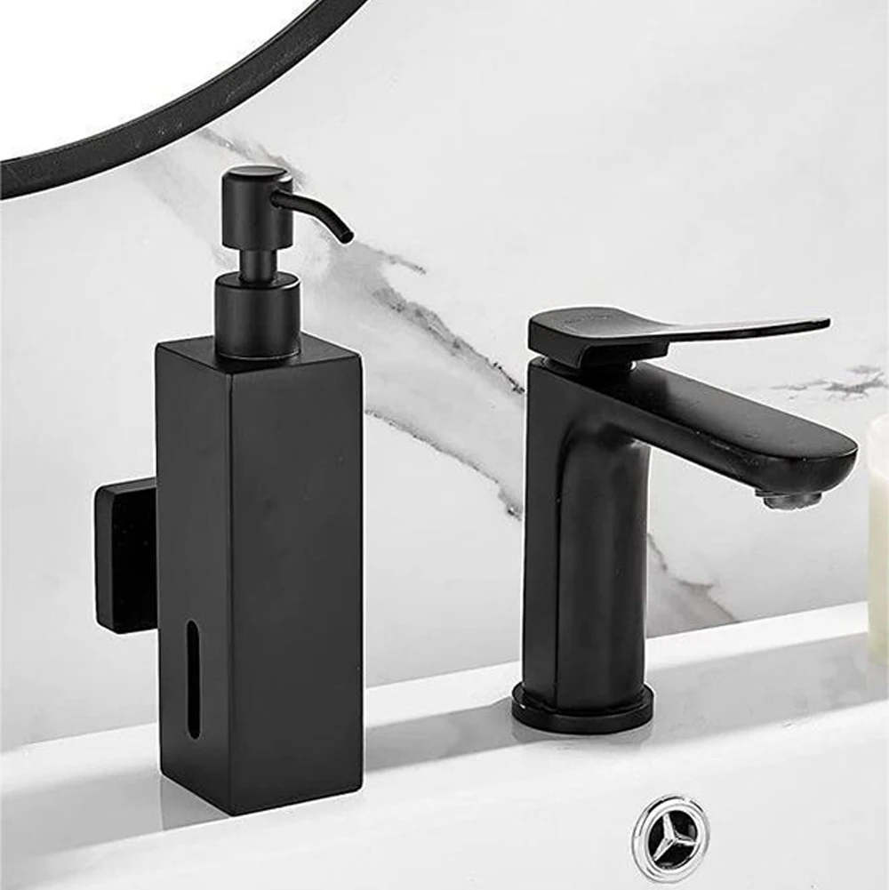 

Stainless Steel Manual Soap Dispenser for Wall Mounting in For Hotel Bathrooms Square Design for Modern Spaces